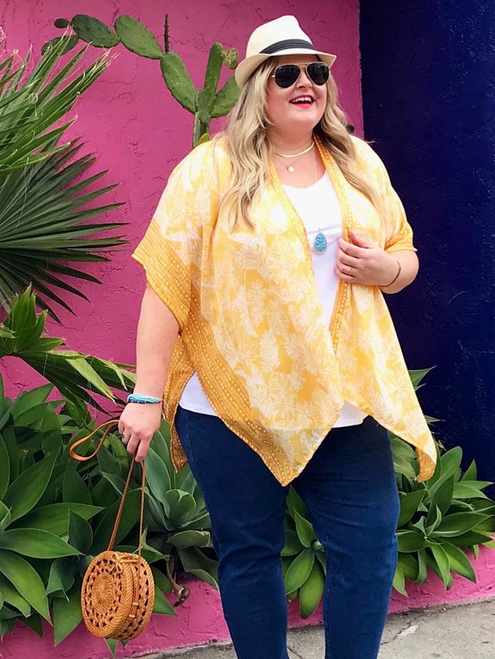 PLUS SIZE PRINTED SUMMER KIMONO CARDIGAN
